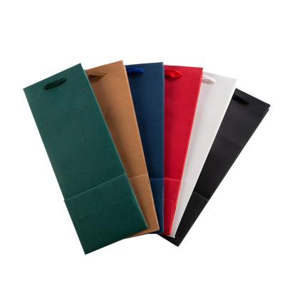 China Handmade Wholesale Reusable Bulk Carry Kraft Kraft Paper Wine Bag For Wine Bottles for sale