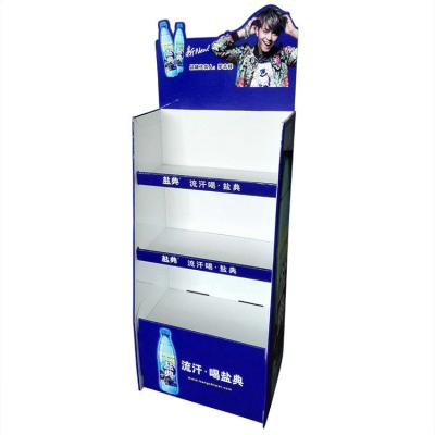 China Recycled Custom Product Retail Shelving Display Racks Food And Drinks PVC Cardboard Display Stand for sale