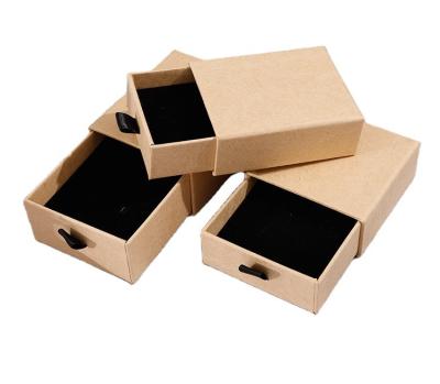 China Recycled Materials Wholesale Rectangle Packing Box Brown Eyelash Wrapping Paper Jewelry Storage Drawer Packaging Box for sale