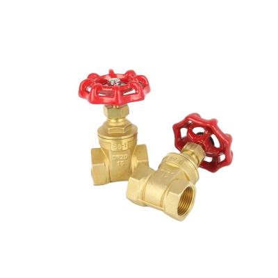 China Factory Price Dn15 Dn65 Water Gate Female Thread Italy Gate Valve General Red Brass Konb Gate Valve for sale