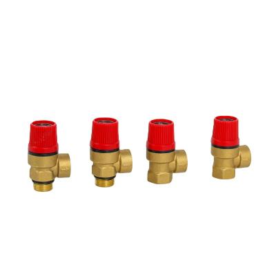 China General Hot Sale Red Handle Steam Safety Valves Nickel Plating Safety Brass Relief Red Handle Gas Safety Valve for sale