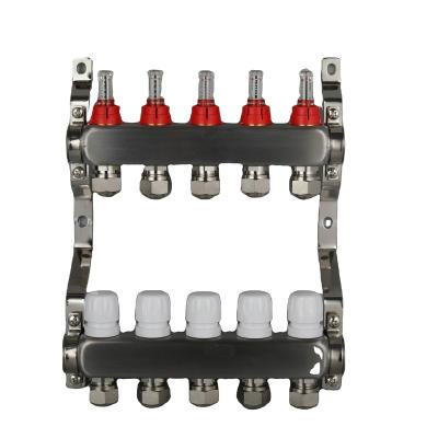 China Modern Premium Multiple Pipes Plastic Underfloor Heating Manifold Auto Adjustment Stainless Floor Heating Manifold for sale