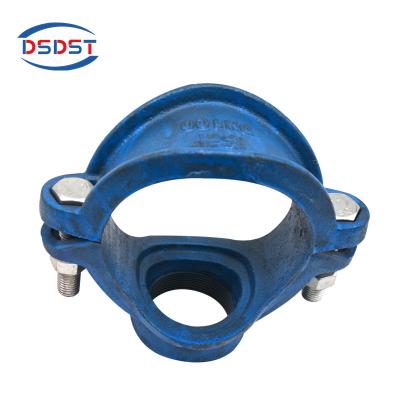 China Ductile Iron Flange Water Pipe Clamp Solid Cast Iron Pipe Fittings PN 1.6 Mpa Bspt With Gasket for sale