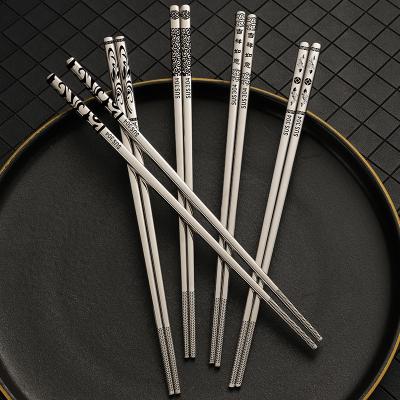 China Durable 304 Stainless Steel Chopsticks Household Restaurant Rust And Square Cast Iron Chopsticks for sale