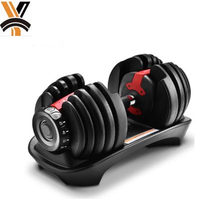 China Smart Adjustable Dumbbell Bar Weights 24kg Dumbbells 5 Speeds For GYM Exercise Equipment Weights Home Fitness for sale