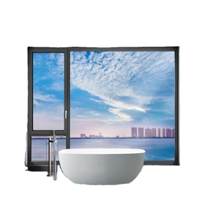 China Sound Insulation 80 Window Opening Aluminum Screen Window Magnetic Aluminum Window for sale