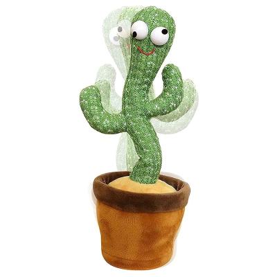 China Hot Plush Usb Charging Flower Pot Plush Cactus Doll Cute Dancing Electronic Twist Singing Swing Stuffed Plush Toy Talking Cactus for sale