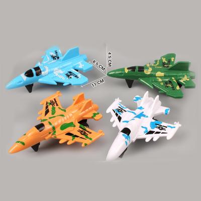 China Friction Toy Inertia four-wheeled training aircraft children's simulation model fighter anti-fall toy friction aircraft car four-wheel toy for sale