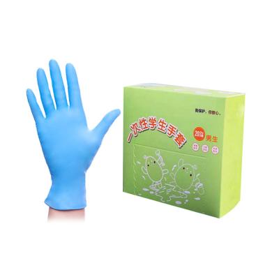 China Waterproof Solid 4 Colors Paint Nitrile Glove Kids Nitrile Students Child Cleaning Gloves for sale