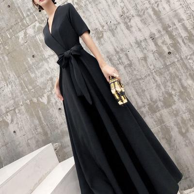 China 2019 New Banquet Black Evening Dress Anti-Static Wholesale Women's Elegant Dress Ladies for sale