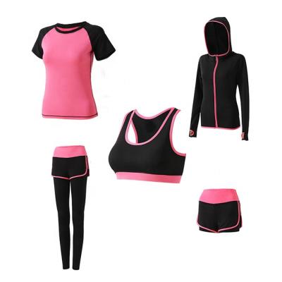 China Antibacterial Wholesale Fitness Running Quick Dry Sweat Breathable High Waist Stretch Ladies Yoga Set for sale