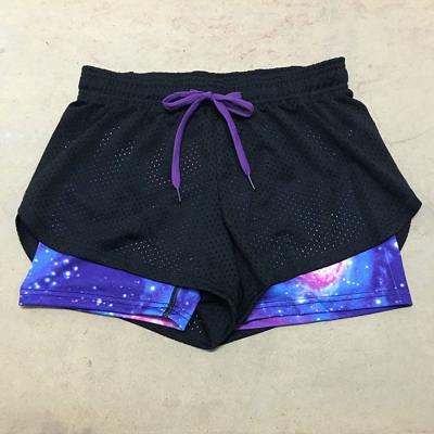 China Sustainable Fashion Mesh Lacing Quick Dry Breathable Running Fitness Women Casual Yoga Shorts for sale