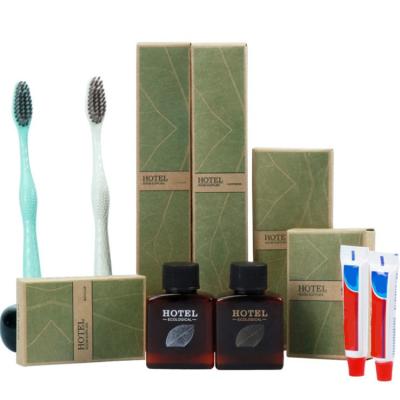 China Home/Hotel/Travel Etc. Eco-friendly Paper packing Exquisite Disposable Toiletries Travel Mini Toiletries Hotel Amenities Set Toiletries Set Items for sale