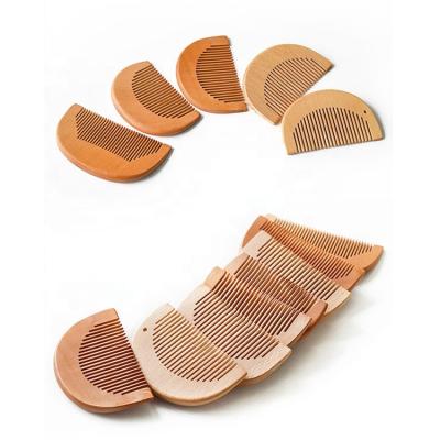 China Hotel Amenities Hotel Amenities Half Moon Hair Bamboo Eco-Friendly Wide Tooth Wooden Hair Comb Handmade Eco-Friendly Comb for sale