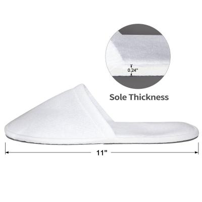 China Cheap Breathable Indoor Hotel Guest Amenities Disposable Hotel Slippers Unisex White Wholesale Eco-friendly Exquisite Disposable Slippers for sale