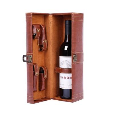 China Sustainable High End Luxury Gift Wine Packaging Box With 4 Wine Accessories Wine Box Wood for sale