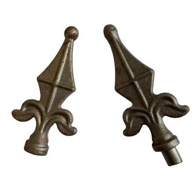 China Factory Outlet Wrought Cast Iron Spearhead Easily Assembled Ornamental Metal Studs Finials Decorative Low Price Fence Popular Wrought Iron for sale