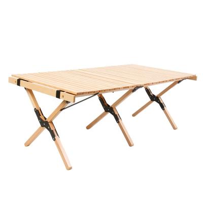 China Easy to fold and carry hot sale JWW-002 BBQ camping picnic folding table to roll wooden table for sale