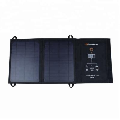 China 600D Polyester JWN-004 Solar Mobile Charger 11W Solar Panel With Dual USB Port Waterproof Foldable For Travel Camping for sale