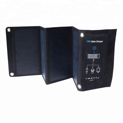 China JWN-018 28W Portable Solar Panel Charger USB Cell Charging Foldable Charger For Mobile Phone/Ipad/Power Bank for sale