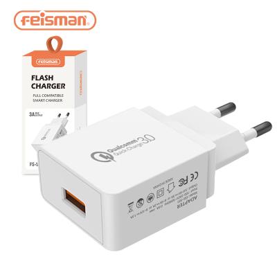 China Mobile Phone Feisman QC 3.0 Phone Charger, Fast Charging USB Wall Charger for Huawei FCP, Universal 2.4A USB Travel Fast Charger for Samsung for sale