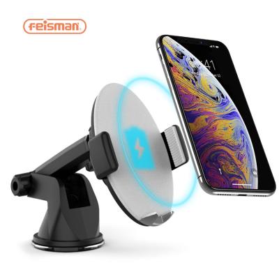 China Mobile Phone Qi Certified Auto Clamping Touch Sensing Mount , 10W Wireless Fast Charging Phone Holder For iPhone And Samsung Car Charger for sale