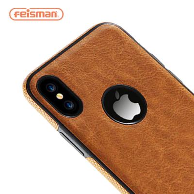 China Dust Proof Feisman Mobile Cover PU Cell Phone Cover Luxury Premium Soft Leather Protective Case For iPhone X 8 6 Plus Samsung Note 8 S8 S9 for sale