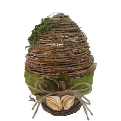 China artificial easter egg decoration twig easter egg with woodcurl flower for sale