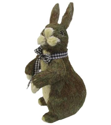 China Large Easter Artificial Grass Decoration Easter Bunny Rabbit Bunny Bunny with White and Black Tie for sale