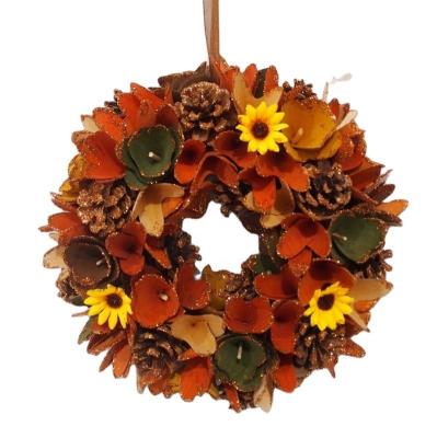 China Artificial Indoor Natural Garland Decoration Wreath Harvest Handmade Wreath for sale