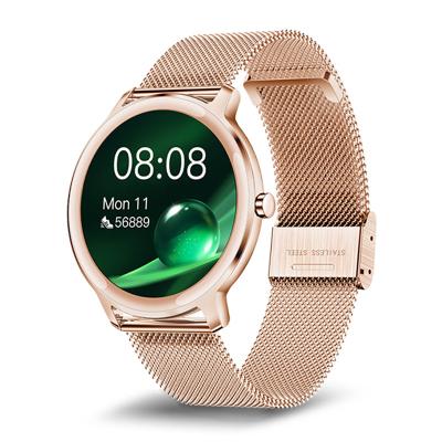 China Luxury Ladies Touch Screen Fashion Smart Watches Reloj Heart Rate Blood Pressure Monitors R18 Healthcare Smartwatch 2022 For Android IOS for sale