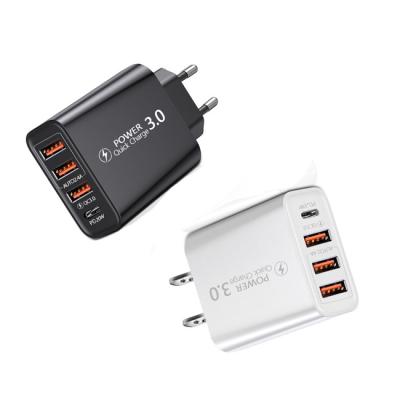 China Qc3.0 Quick Charger+3USB PD20W/QC3.0+2.4A 3 USB Charger EU USA 3 Ports+USB Charger For iPhone 11 12 13 14 for sale