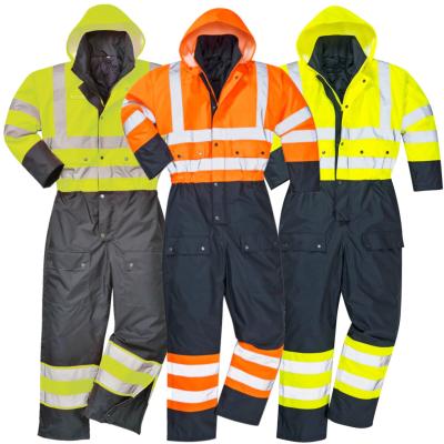 China Vis Clothing Contrast Coverall Outdoor Work Hi Bodysuit for sale