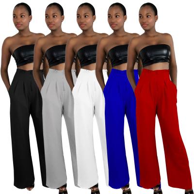 China Foma Y443 autumn winter palazo pants high waist multicolor anti-static zipper casual wide leg pants for ladies for sale