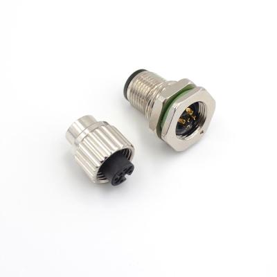 China Tomada chave IP67 do soquete de Pin Flange X impermeável industrial do conector 5 do SD M12 do sensor à venda