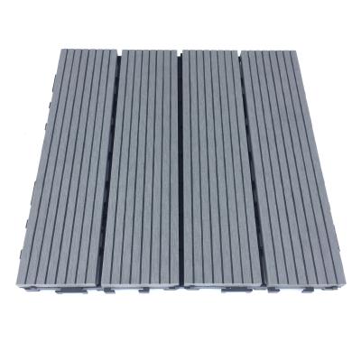 China Antislip Wood Plastic Composite WPC Deck Tile Interlocking Harbor Plank for sale