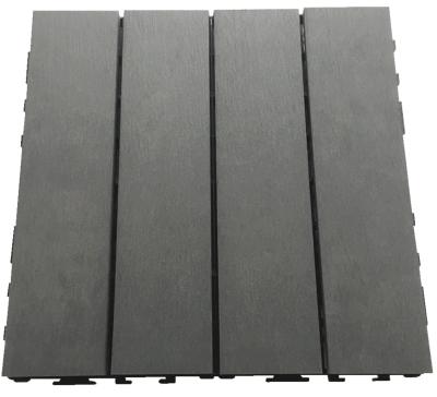 China ISO9001 Interlock WPC Deck Tile Click Flooring Garden Balcony 8mm for sale