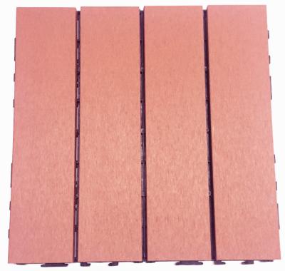 China Strawberry Red Interlocking WPC Deck Tile Floor Voor Outdoor Garden OEM Te koop