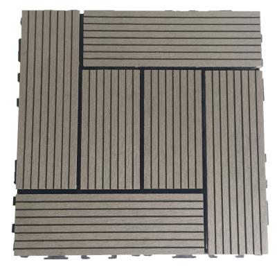 China Recyclable WPC Deck Tile Wood Plastic Composite Interlocking Plank for sale