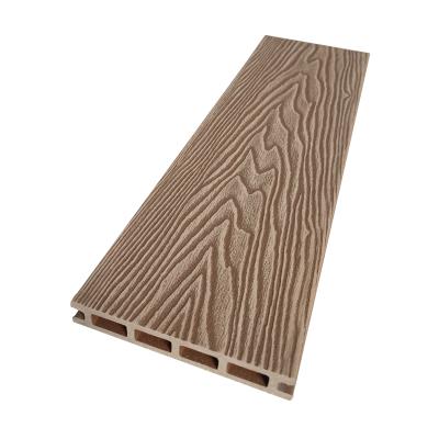 China Stylish Waterproof 3D Embossed WPC Decking For Garden And Balcony for sale