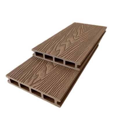 China Outdoor Composite Wood Plastic Timber Planks 3D Embossed WPC Panel For Porch for sale