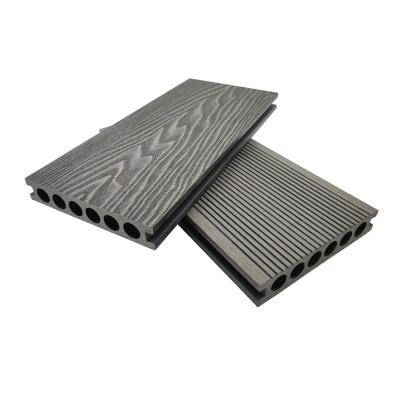 China Premium Textured WPC 3D Embossed Plastic Decking Planks For Poolside for sale