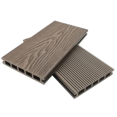 China Exterior 3D Embossed WPC Capped Composite Decking Wood Planks Custom for sale