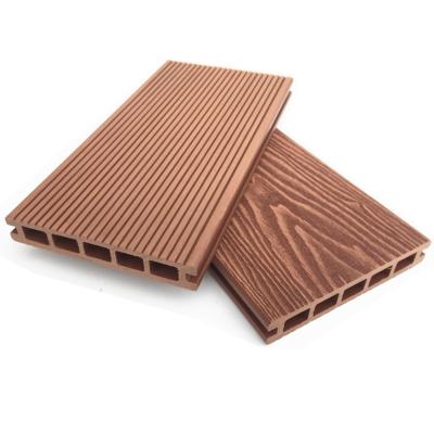 China 3D Terrace Veranda Teak Composite Decking Wood Plastic Composite Engineered Flooring for sale