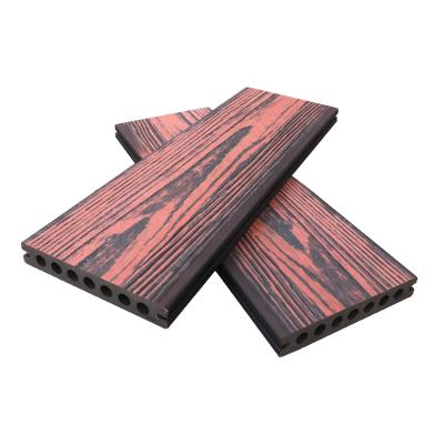 China Popular Wpc Decking Mixed Color 138*23mm Long Lifespan Three Layer Co-extrusion Wpc Terrace Solid Decking for sale