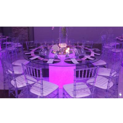 China LED COLOR CHANGE Luxury Mirror Glass Tables For Wedding Events for sale