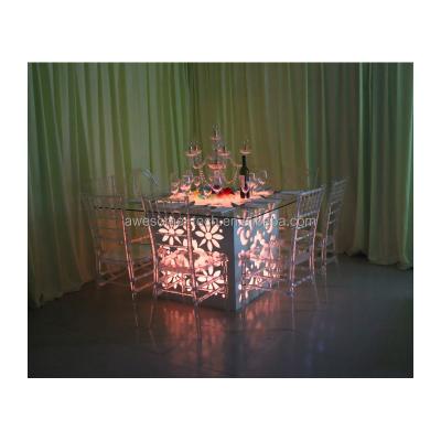 China Modern Led Dining Table And Chairs Italian Furniture Dining Set for sale