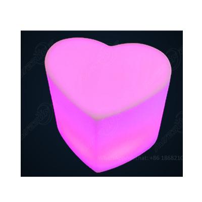 China Luminous Hire Contemporary Red Heart Shape Multicolor Led Heart Stool BS410 for sale