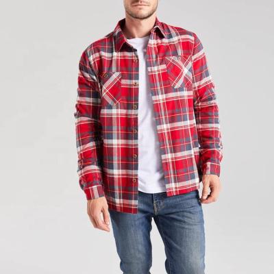 China Custom Best Quality Plaid Shirts Cotton Men Long Sleeve Anti-pilling Casual Shirts for sale