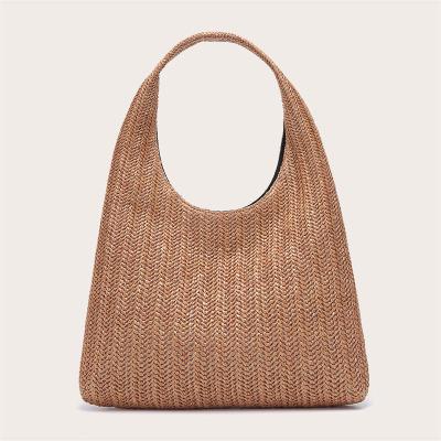 China Summer Waterproof Hot Sales Straw Bags For The Large Capacity Dumpling Shape Classic Shoulder Bags for sale